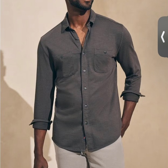 Faherty Organic Cotton Knit Button-Down Shirt Size Medium - Picture 1 of 6